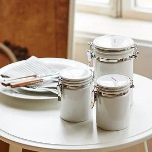 제로재팬 도자기 티 캐니스터 350ml (TEA-100WH) 밀폐용기 보관통