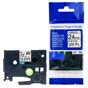 부라더,라벨기,라벨프린터,브라더 대체품 호환라벨테이프 24mm AZe(TZe)-151 투명바탕/검정글씨