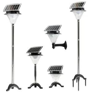 태양광 13구 정원등 태양열 야외 LED 문주 국내제조 (국산배터리) - 블랙/실버