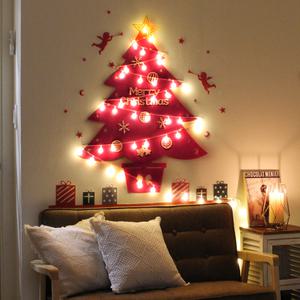 [공간다락방] 크리스마스 벽트리세트 장식 소품 전구 핑크(벽전용)