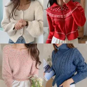 [사라걸스]퀄리티에반한 니트 가디건 스웨터 여성 여자 루즈핏 집업 간절기 학생 교복