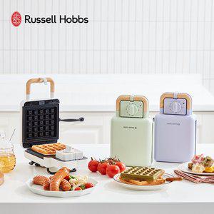 [러셀홉스]와플 메이커 샌드위치 크로플 2플레이트 타이머 (색상선택) RH-S006