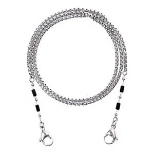 [제이반스][Jbans Classic] 블랙비즈 포인트 써지컬스틸 안경줄 마스크목걸이 (C2001-AN683_BK)