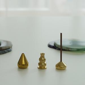 황동 인센스 스틱 홀더 3종 [미니 나그참파 향 꽂이 통 받침대 챔버 버너 INCENSE]