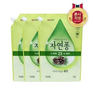 자연퐁 주방세제 솔잎 리필 1400ml x 3개