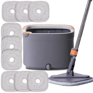 TV 네모싹싹 밀대 물걸레 청소기 청소 회전 걸레 9장 본체