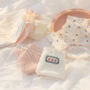 리본 딸기 앤 체리 데일리 여성팬티 5P세트 여자속옷 면소재 성인 주니어 팬티