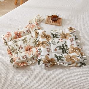 이솔홈 린넨 목련 사각방석 의자방석