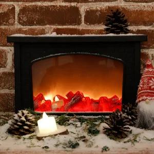 LED 벽난로 무드등 모닥불 불멍 조명 대형 램프 33x21cm LEDMESSAGE 크리스마스 캠핑 차박 USB전원