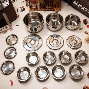 스텐레스 3중바닥코펠 8~9인용 17P(코펠 6P+식기 11P+가방)세트