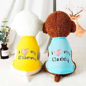 강아지옷 고양이옷 아이러브 나시 티셔츠 실내복 외출복 XS-XL