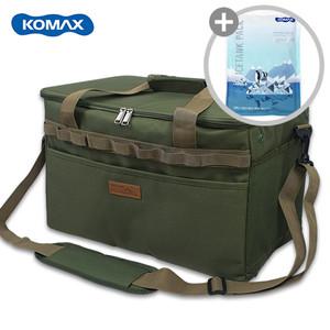 코멕스 고리가 달린 아이스쿨러백 캠핑 보냉 아이스백 (카키/32L) (+아이스팩)