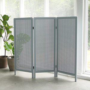 [디자이너스룸]리안 미니 원목 공간분리 3단 타공 파티션 2colors