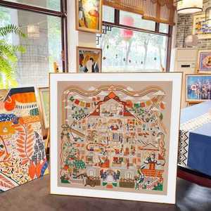 에르메스 액자 스카프 그림 거실 호텔 현관 인테리어