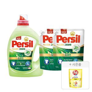 퍼실 엑스퍼트 그린파워 드럼/일반 겸용 액체세제 2.65L, 1개+리필 1.8L, 2개+증정(프릴 시크릿 오브 베이킹소다 레몬 300ml, 1개)