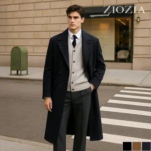 [지오지아] 솔리드 더블 롱코트 (AEB4CB1103)