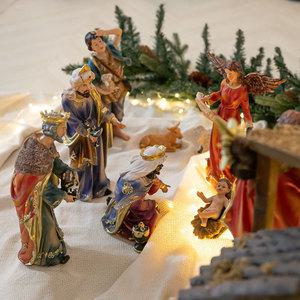 성탄절 예수 대형 피규어 장식 아기예수께 경배 52x44cm 교회 크리스마스 소품 용품 베들레헴 구유 탄생