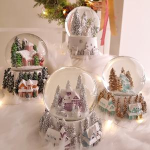 로바 숲속마을 LED 무드등 크리스마스 스노우볼 크리스마스캐롤 오르골