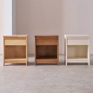 [밀키웨이] 우드웨이브 고무나무 원목 협탁