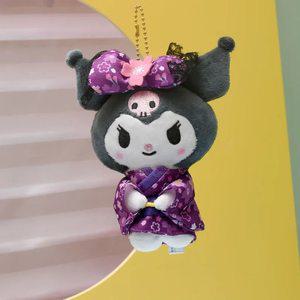 산리오 기모노 마이 멜로디 쿠로미 시나모롤 플러시 펜던트 만화 PP 코튼 소녀 하트 키체인 귀여운 인형 크