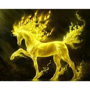 [OFM669N5]황금마  패브릭  보석십자수 40x50