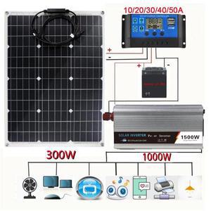 태양광 발전 시스템 인버터 키트, 220V, 1500W, 600W 태양 전지판 배터리 충전기, 홈 그리드 캠프 전화, 컨