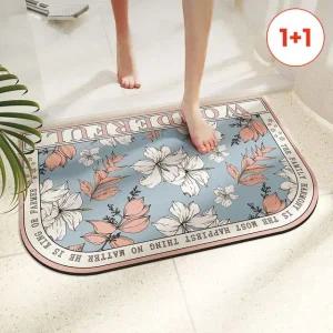 [1+1] 간편세척! 화사한 플라워 규조토 발매트 컬러2종