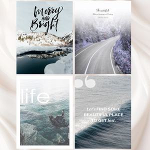 감성 풍경 인테리어 포스터 액자 4종 사진 거실 빈티지 대형