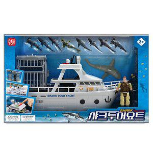 [기타]샤크 투어요트/상어 피규어 9P 배 모형 포함 어린이 유치원 집 4 5 6 세 살 장난감 남아 선물