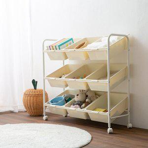 [이소품]트롤리 이동식 오픈수납함 (3x3)