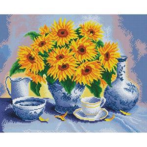 [RG5N40P1]골드블루 캔버스 보석십자수 40x50 케이엠엘리