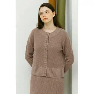 [UNIT] 재생 캐시미어 혼방 크루넥 니트 가디건 [UFI4-KCA45EN]