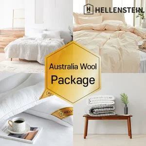 [헬렌스타인][워셔블]호주산양모 풀패키지(양모이불+커버+베개+패드) S/Q/K