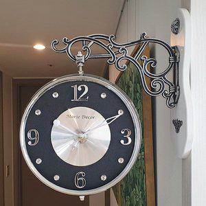 [제이큐]블랙 펄 무소음 양면시계