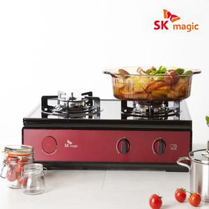 SK매직 GRA-CU250R 프리스탠딩 2구 가스레인지 NEW 에코 고화력 듀얼 버너 2중 불꽃 와인 스탠드형 일반 가스렌지