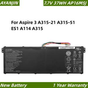 AP16M5J 노트북 배터리 ACER 아스파이어 1 3 A315-21 A315-51 ES1 A114 A315 KT.00205.004 7.7V 4810mAh 37