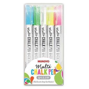 세트 5색 유리 2P 초크펜 수업 워터 보드 철판 멀티