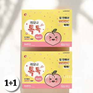 경남제약 레모나톡톡 비타민C 아연 칼슘 복숭아맛 어린이 영양제 2박스 (200포)