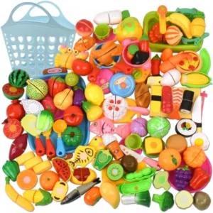 오즈토이 올인원 세트+하트바구니 과일 야채 채소 모형 주방 소꿉 싹뚝 썰