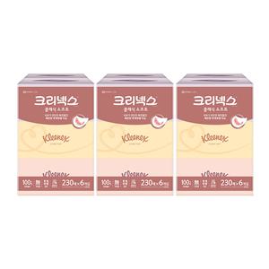 크리넥스 클래식 소프트 미용티슈 2겹, 230매, 6입, 3개