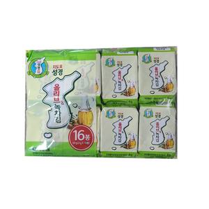 지도표 성경김 올리브 녹차 식탁김 4g 16봉 2개