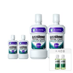 리스테린 헬씨 브라이트 750ml, 2개 + 250ml, 2개 + 증정(그린티 마일드 100ml, 2개)