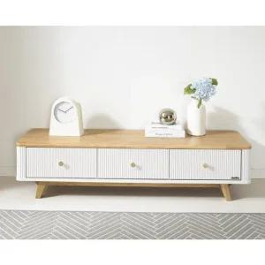 데코라인 버본 템바보드 고무나무 원목 TV 거실장 티비다이 1500 방문설치