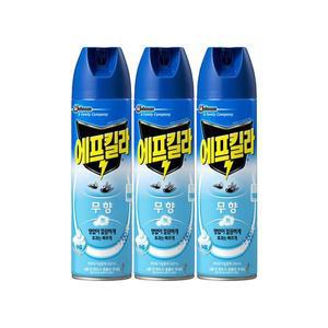 에프킬라 무향 수성 에어로졸 500ml x 3개 모기약 파리 살충제