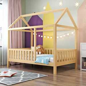 안전 울타리 침대 우드 프레임 원목 침대 대형 난간 고급