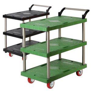 고품질 플라스틱 대차 3단 특대 주방웨건식당 이동식서빙카트 주...