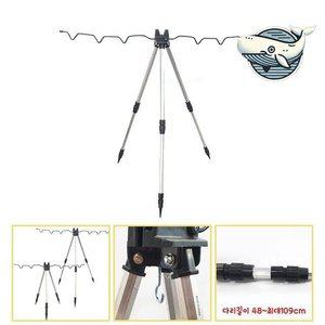 고품질 야외 낚시대 고정대 경량 접이식 7구 높이조절 얼음낚시 (WFH8W2T)