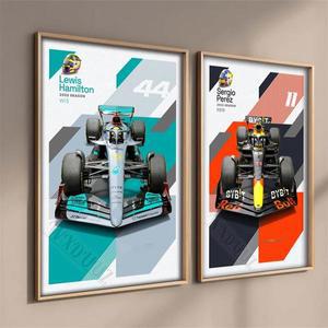 F1 팀 레이싱 에스테틱 레이서 헬멧 자동차 포뮬러 원 모터스포츠 캔버스 벽 아트 프린트 포스터 팝 가라