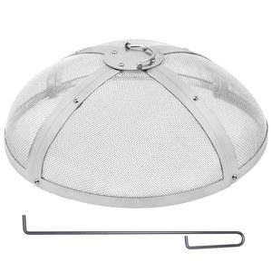 파이어 피트 스파크 스크린 라운드 27인치, 강화된 헤비 듀티 스틸 금속 커버, 야외 뚜껑, 쉽게 열 수 있는 상단 커버 라운드, 파티오 뒷마당을 위한 링 핸들