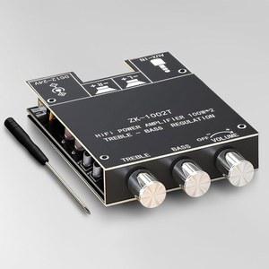 트레블 및 베이스 컨트롤이 있는 WOOPKER ZK-1002T 2.0 채널 100W+100W 전력 증폭기 보드, 블루투스 AUX 입력이 TPA3116D2 칩, DIY 무선 스피커용 스테레오 앰프 모듈